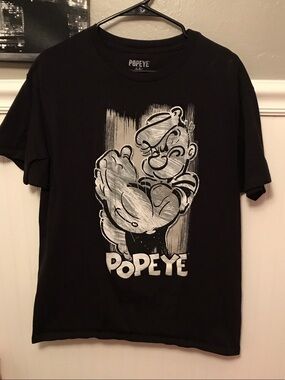 Popeye Black Short Sleeve Graphic Tee